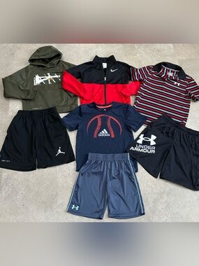 Boys UNDER ARMOUR/NIKE/ADIDAS Shirts..Shorts..Sweatshirt & Jacket Summer Lot